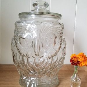 LIBBEY VINTAGE OWL COOKIE JAR